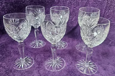Buy Set Of 6 Edinburgh Crystal Royal Pattern Cut Wine Glasses 15cm • 90£