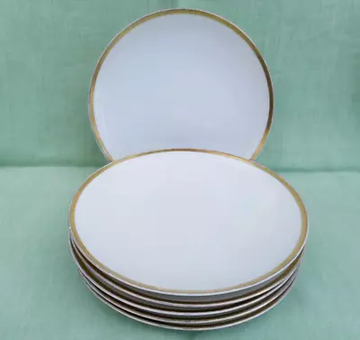 Buy 6 Vintage Thomas Bone China Dinner / Lunch Plates - Gold Band - 24 Cm (9.5 ) D'r • 14.99£