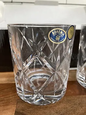 Buy Bohemia Crystal Czech Fine Cut 24% Lead Crystal Whisky Glasses Set Of 4 300ml • 34.99£
