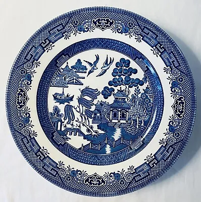 Buy 2 VTG Churchill Blue Willow Dinner Plate 10” Staffordshire England Asian Pagoda • 6.48£