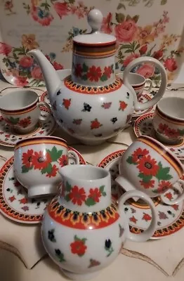 Buy Vintage MCM Heinrich H & Co. Selb Bavaria Gypsy Floral Teapot Creamer And... • 170.70£