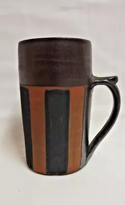 Buy Abaty Welsh Studio Pottery Large Brown Striped Stoneware Mug • 9.99£