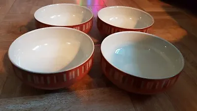 Buy 4x Denby Fire Chilli Cereal Bowls Striped ( NEW  UNUSED) 15.5cm Diameter. • 24.99£