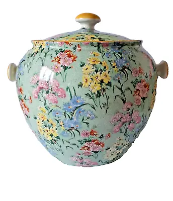 Buy Shelley Melody Chintz Jar With Lid - Yellow Edge - 6½  High • 16£