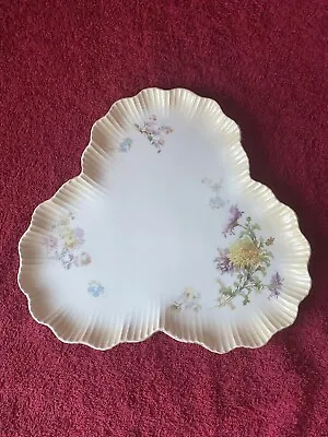Buy Antique Doulton Burslem Plate Decorated Flowers Scalloped Edge 29x26cm Diameter • 12£