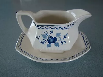 Buy Adams Baltic Blue White Gravy Boat With Unattached Liner  • 27.39£