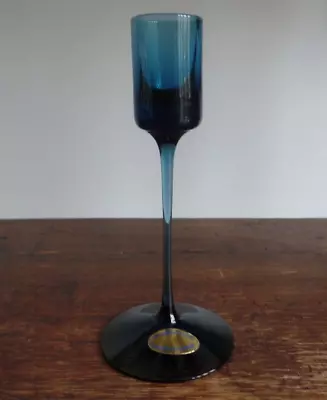 Buy Vintage Wedgwood Glass Blue Sandringham Candlestick Stennett-willson Rsw22/1 • 16.99£