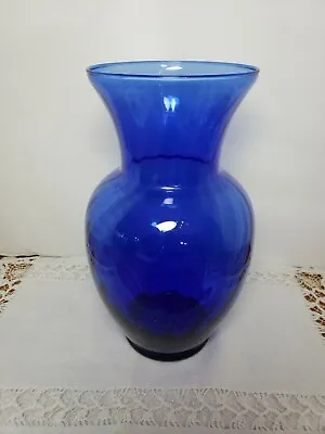 Buy Cobalt Blue Glass Ribbed Swirl Glass Vase 9  Tall • 12.49£