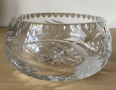 Buy Crystal Glass Cut Bowl Heavy Fuchsia Design Vintage • 7.99£