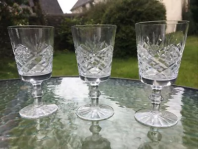 Buy Crystal Wine Glass X 3 Glasses 13.3 Cm High X 6.5 Cm Rim Diameter. • 20£