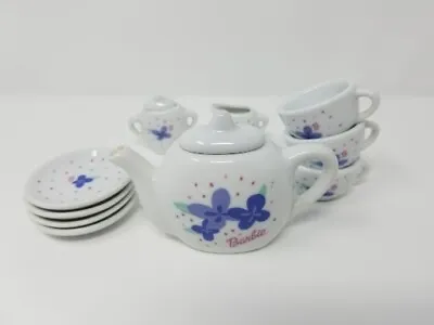 Buy Barbie Child Tea Set Porcelain Set Of 12 Pieces Blue Flowers Schylling 2001  • 14.46£