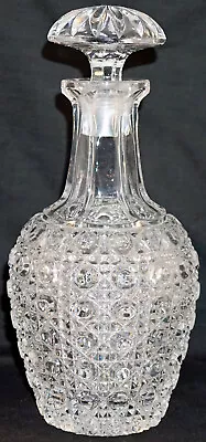 Buy Vintage Heavy Pressed Glass Decanter & Stopper With Nice Pattern • 24.51£