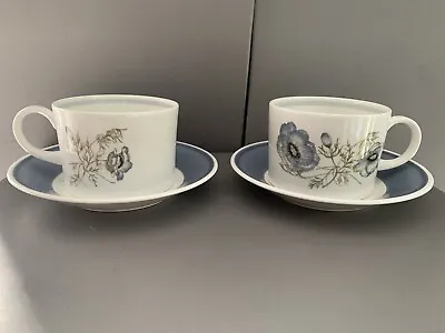 Buy 2 Wedgwood Glen Mist Bone China Cups And Saucers Susie Cooper Design • 15£