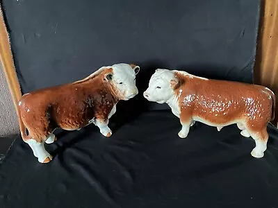 Buy Vintage  Ceramic Hereford Bull X2 • 30£