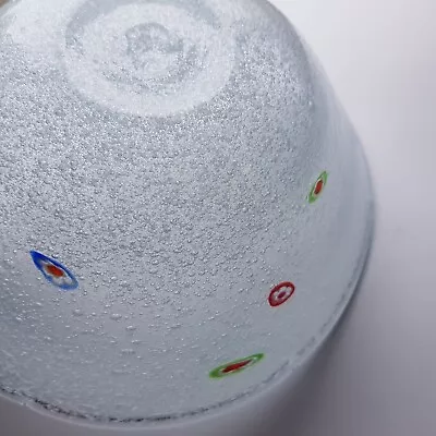 Buy Murano Fruit Bowl Art Glass Dish 24cm Colour Canes Bubbles Studio Italy Venice • 59£