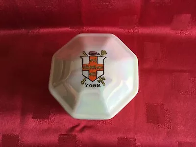 Buy Vintage Carlton Crested China Iridescent Effect Trinket Box With York Crest • 3.75£