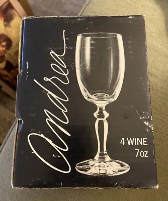 Buy Bohemia ANDREA Crystal Wine Glasses ~ Set Of 4 In Box, Czechoslovakia • 6.39£