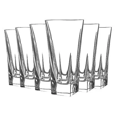 Buy RCR Crystal 6x Fusion Highball Glasses Set Cut Glass Cocktail Tumblers 380ml • 23£