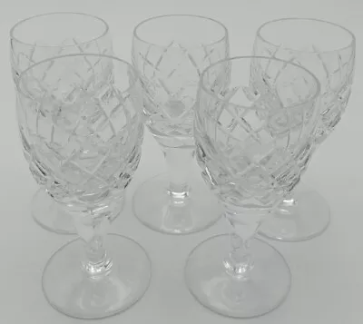 Buy 5x Crystal Cut Glass Sherry/Wine Glasses Vintage Beautiful Lead Cut Crystal UK ⭐ • 20.99£