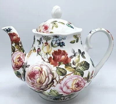 Buy Kent Pottery Sunlit Rose Chintz Teapot  Butterflies Springtime 7.5  Cottage Core • 26.59£