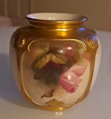 Buy Royal Worcester Antique Hadley Roses Jar Pot Vase • 70£