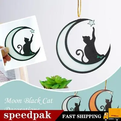 Buy Moon Black Cat Ornaments Decor • 3.05£