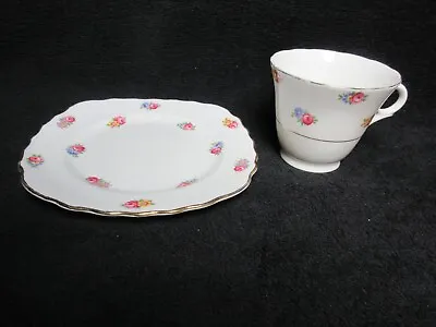 Buy Vintage Colclough China Teacup And Side Plate, Dainty Floral Rose Pattern & Gilt • 6£