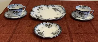 Buy Antique Ridgways Semi Porcelain Chiswick Cups, Saucers & Cake Plate • 10£