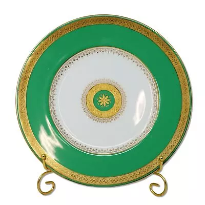 Buy Mintons Tiffany & Co Raised Gold On Green 10.25  Plate G5742 Pattern C. 1880's • 76.31£