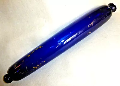 Buy Rare Antique Victorian Decorated Bristol Blue Glass Rolling Pin. A.F • 40£