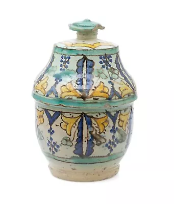 Buy Antique Colonial Indian Multan / Sindh Pottery Storage Jar In Polychrome Glaze • 395£
