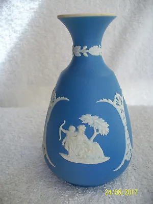 Buy Wedgwood Vase. Three Panel Classic Design. 5  Plus.Mid Blue Jaspar Ware . • 12.50£
