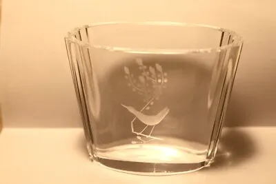 Buy Beautiful Strombergshyttan Swedish Art Glass Etched Vase Signed • 46.86£