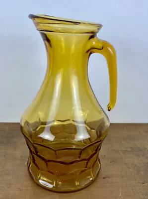 Buy Vintage 1970s Italian Amber Glass Jug Pitcher 22.5cm Cocktail Jug Flower Vase • 19.99£