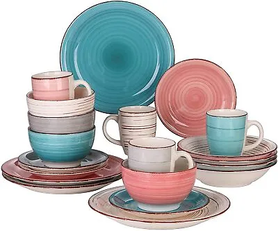 Buy Vancasso 20 Piece Dinner Set Ceramic Tableware Plates Bowls Set Service For 4 • 75.99£