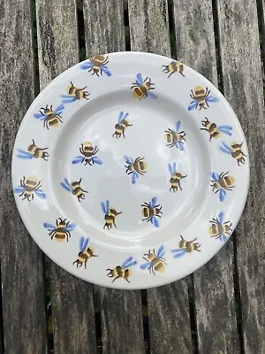 Buy Very Rare  Emma Bridgewater 8.5  Bumble Bee Plate Blue Wings New Beautiful 1st • 18£