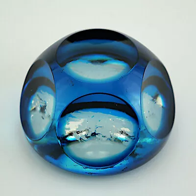 Buy Rare Vintage Webb Corbett Blue Faceted Lady & Horse Paperweight (1970s)7.5cm Dia • 6.99£