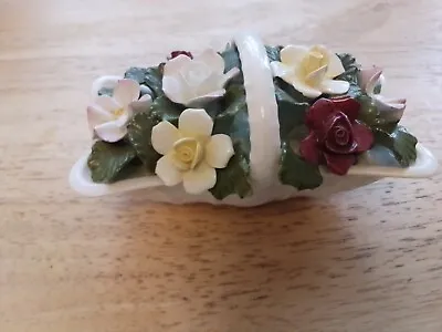 Buy Aynsley Fine Bone China Flower Basket-hand Modelled- Hand Painted • 20£