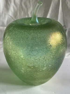 Buy John Ditchfield Glasform Large Green Glass Apple With Stalk Glasform Label • 39£