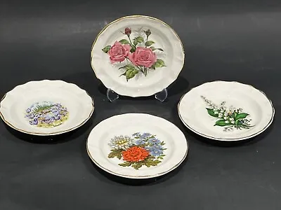 Buy Four Duchess Fenton Bone China Decorative Floral Plates Gilt Rim 12cm • 19.99£