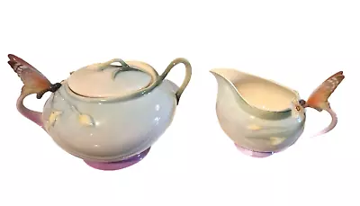 Buy A Franz Porcelain Butterfly Sugar Bowl And Cover And Milk Jug Vgc • 85£