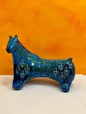 Buy Vintage Raymor Bitossi Blue Glazed Ceramic Horse Figurine 1960s MADE IN ITALY • 252.99£
