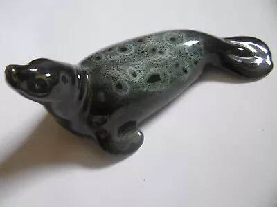 Buy FOSTERS POTTERY VINTAGE HONEYCOMB GREEN SEAL FIGURINE 20cm LONG VGC LABEL • 20£