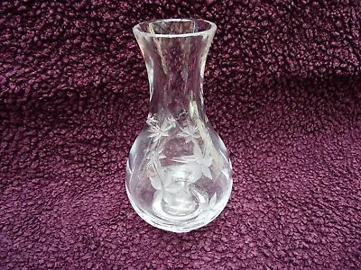 Buy Vintage Royal Doulton Crystal Cut Glass Small Floral Vase Excellent Condition • 7.99£