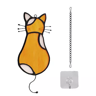 Buy Spotted Cute For Mom Friends Stained Glass Window Hanging Chain Cat Suncatcher • 8.35£