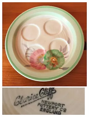 Buy Antique Clarice Cliff Newport Pottery HoneyDew Egg Cup Plate 6 Inch Diameter • 35£