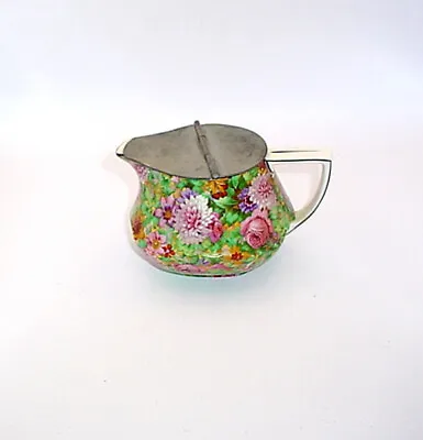 Buy Vintage Crown Ducal Ware England Pink Chintz Syrup Pitcher Tin Lid • 118.54£