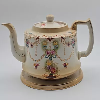 Buy Antique Rare J Kent Semi Porcelain 3181 IP 1920s Rural Scenes Tea Pot & Stand • 29.99£