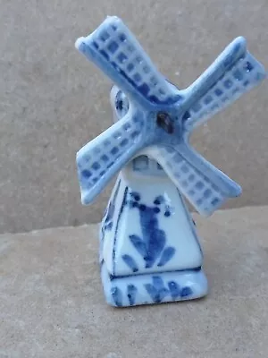 Buy Vintage Retro China Dutch Holland Netherland Delft Ornamental Windmill 2.5  Blue • 14.95£
