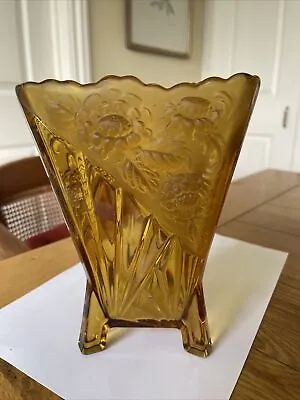 Buy Vintage Joseph Sowerby 1930s Art Deco Glass Daisy Vase • 28£